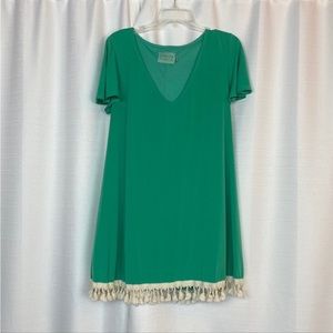 Judith March Fringe Tunic dress Size large anthropology